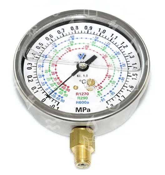 manometr nízkotlaký olejový WIGAM, 80 mm, R600A, R290-R1270,